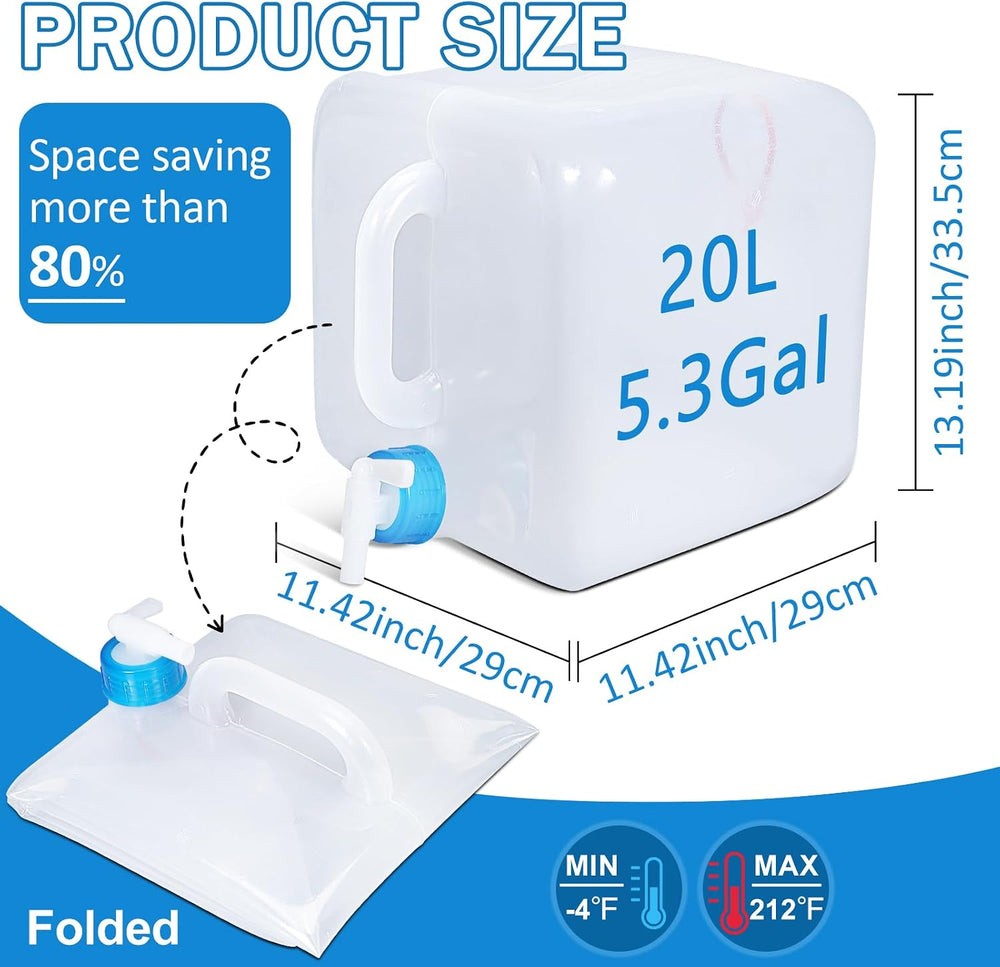 ASEVAT [2 Pack] 5.3 Gallon /20L Collapsible Water Container with Spigot &...