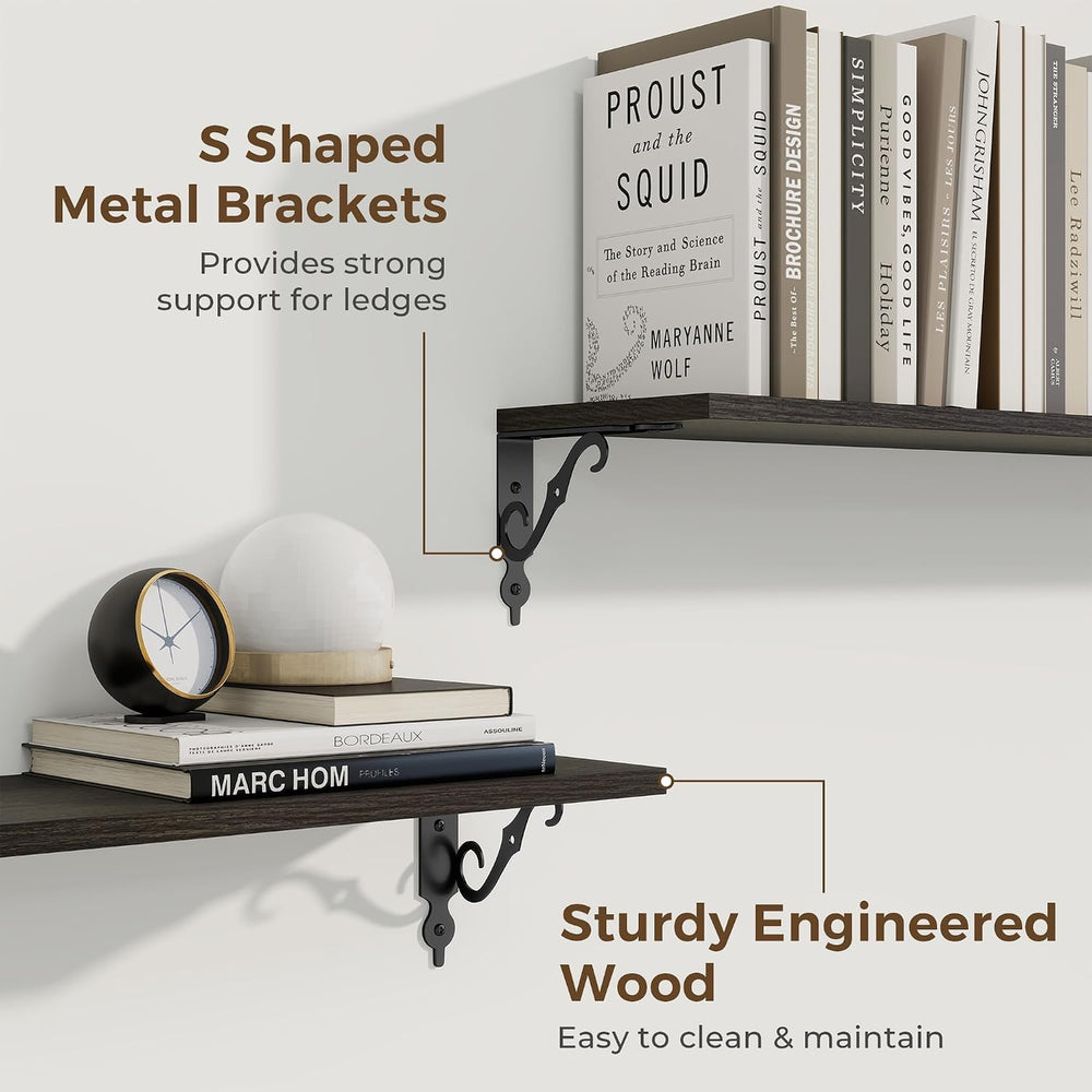 RICHFOCUS Floating Shelves for Wall Decor, 31.5W x 8D Shelves Set of 2, 8&quo...
