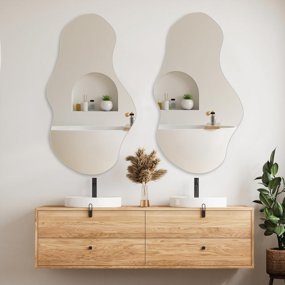 PERFNIQUE Irregular Wall Mirror Asymmetrical Mirror, 43''x24''...