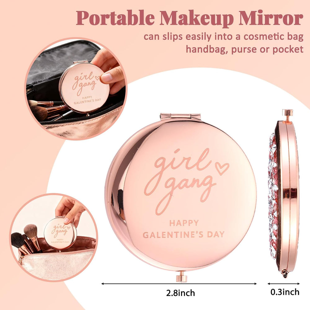 Thyle 12 Pcs Galentine's Day Gifts Compact Mirror for Purse, Double-Sided...