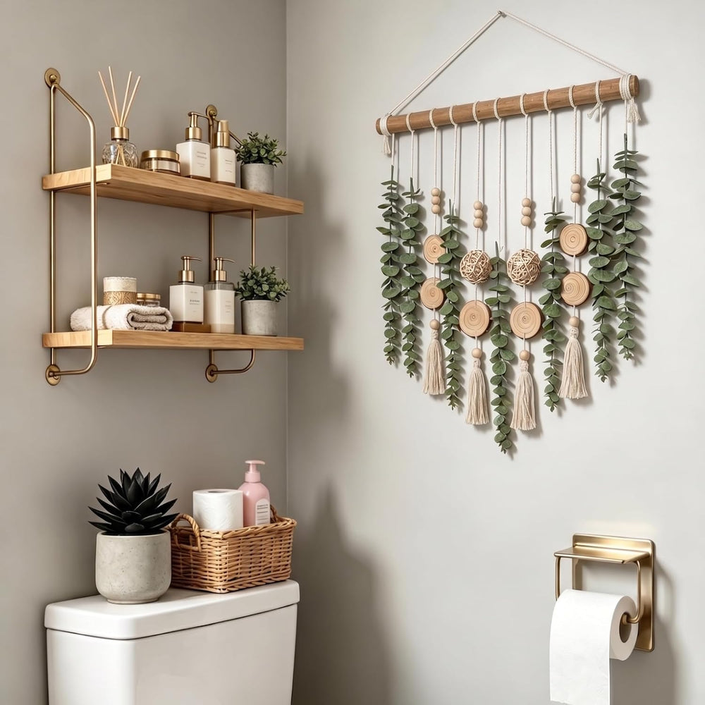 GIAUMA Artificial Hanging Eucalyptus Wall Decor for Bathroom Sage Green