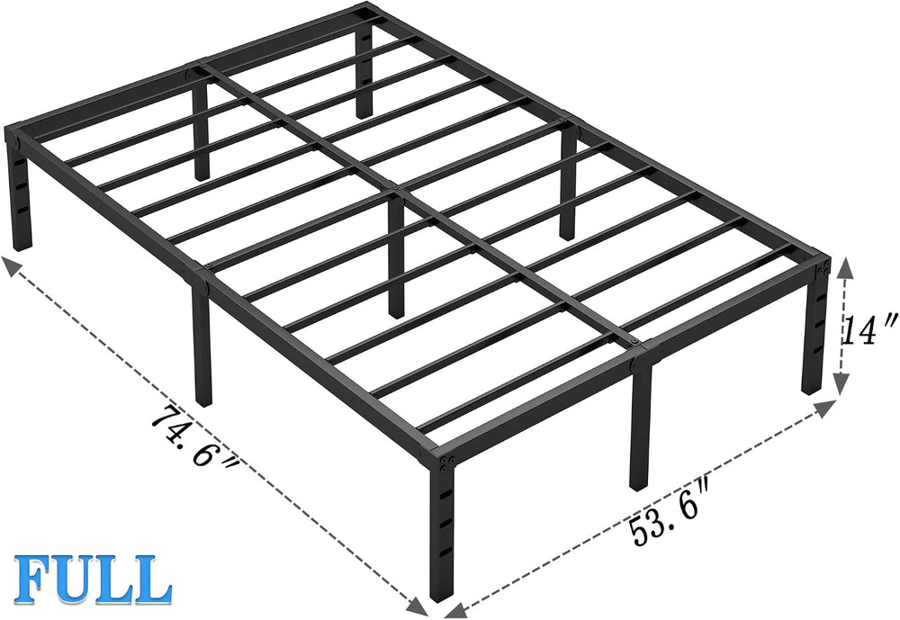 NEW JETO Metal Bed Frame,Full Size Bed Frame with Storage Space,14 Inch