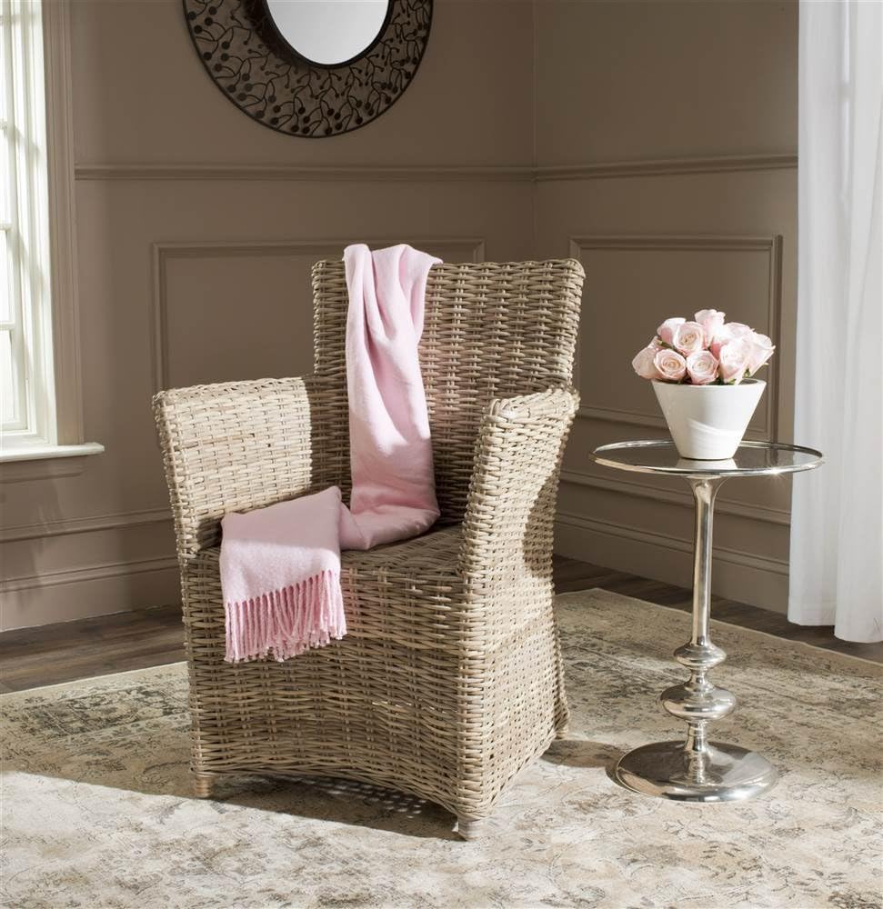 SAFAVIEH Home Collection Natuna Soft Grey Arm Chair