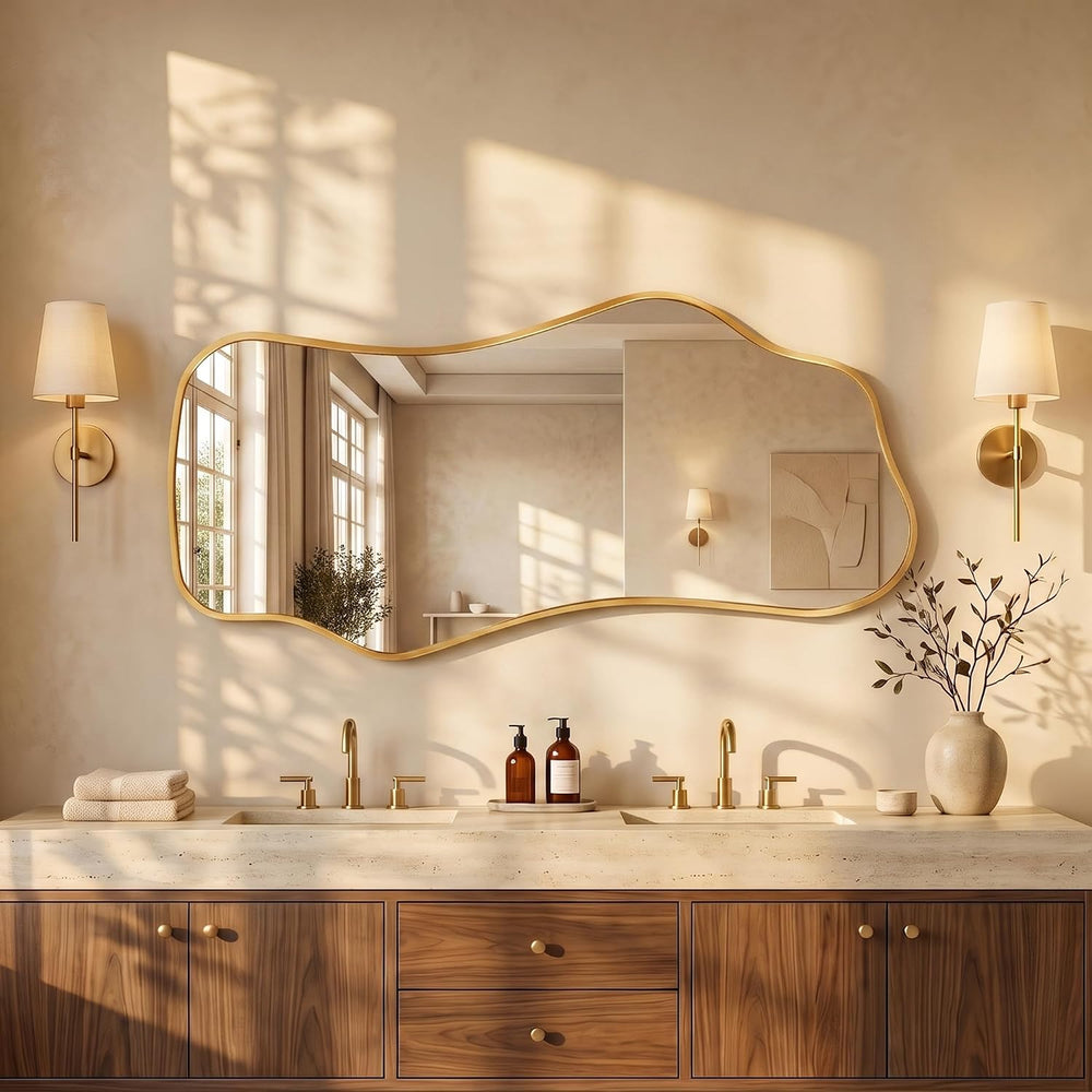 Irregular Full Length Mirror,Wavy Decorative Floor Mirror 47.2"×21.6&quo...