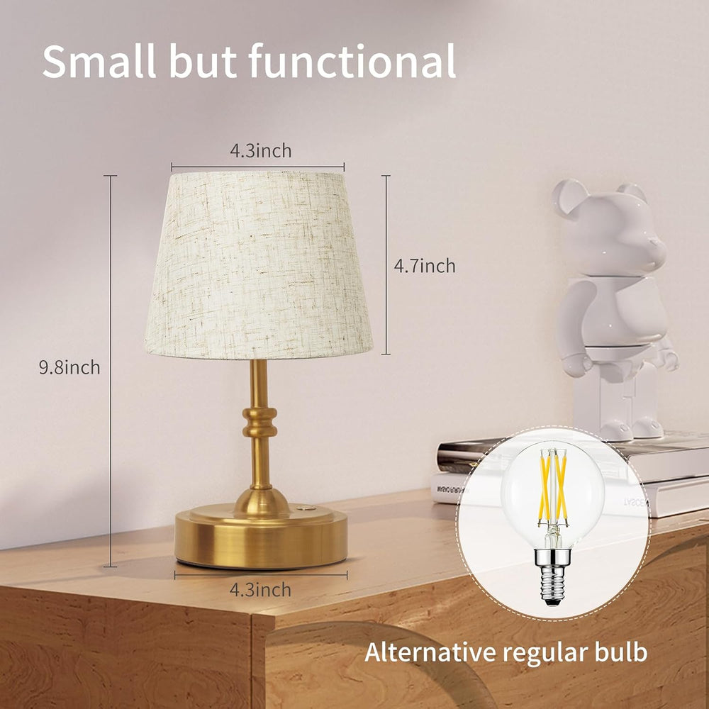 ONEWISH Small Cordless Lamp, Battery Operated Table lamp Dimmable, 4000mAh Re...