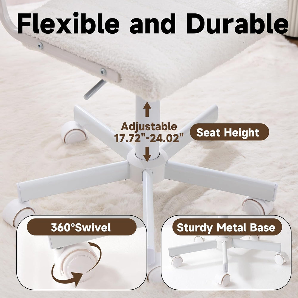 Office Chair Vanity Chair with Wheels | Comfy Desk Chair with Back