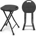 COOZMENT Folding Stool with Handle, 550 lbs Heavy Duty Portable Camping Stool, Foldable Stool with Non-Slip Feet for Outdoor BBQ Hiking Fishing, Collapsible Chair for Adults Indoor (18" H x 11.5" W)