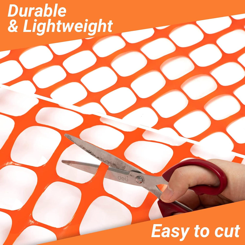 DOEWORKS Plastic Safety Fence, 4 ft x 100 ft Barrier Netting, Orange