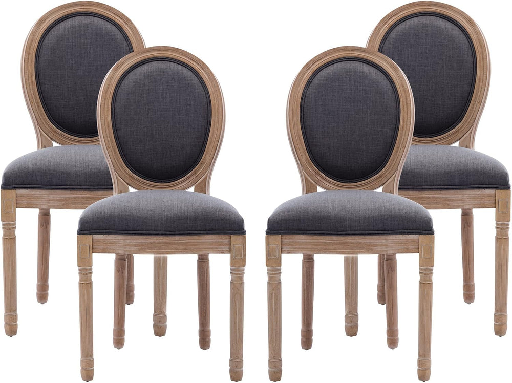 Nrizc French Country Dining Chairs Set of 4, Farmhouse Dining Chairs, Wood Ro...