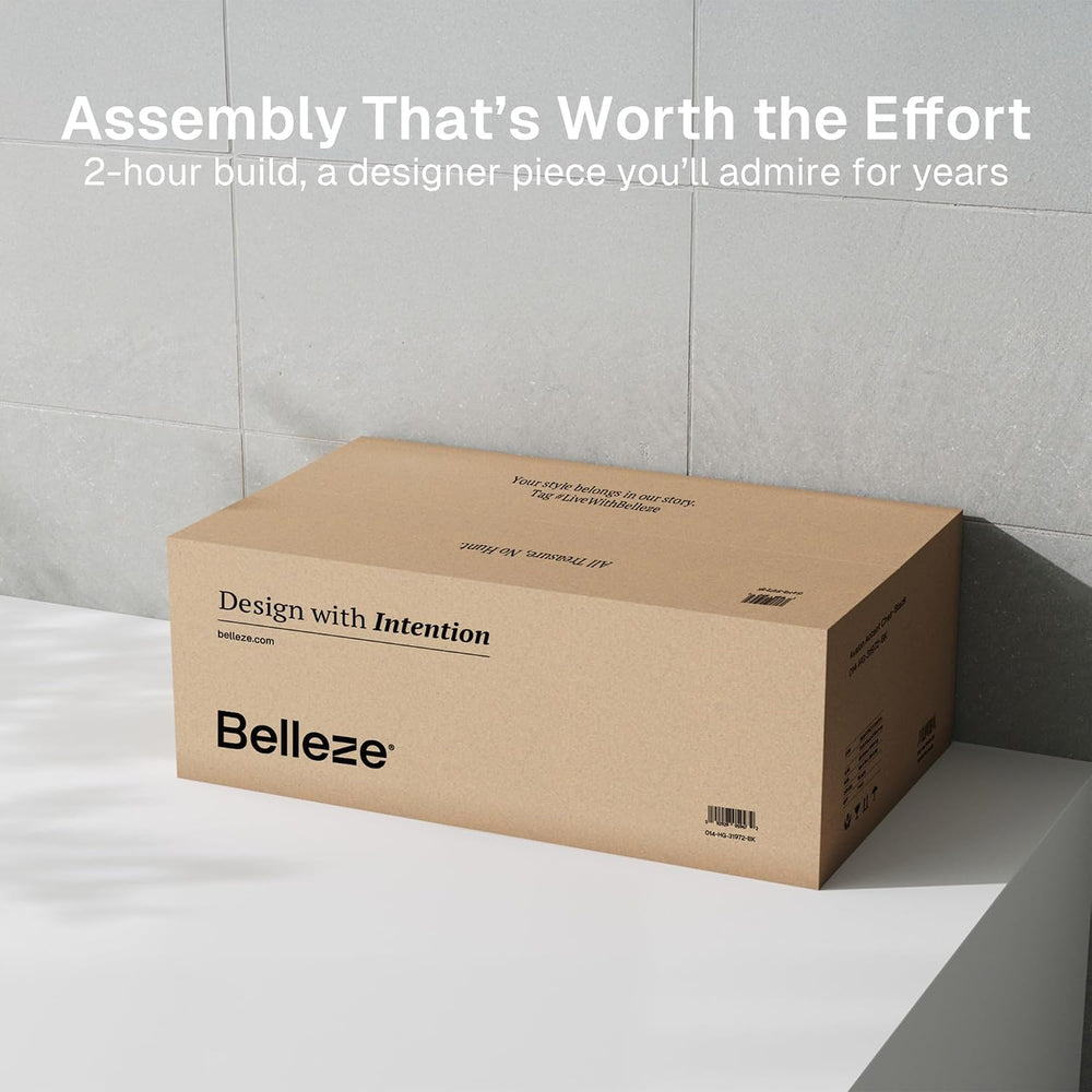 BELLEZE Bijou 31.5" Sideboard Buffet Cabinet, Modern Cabinet with Arched...