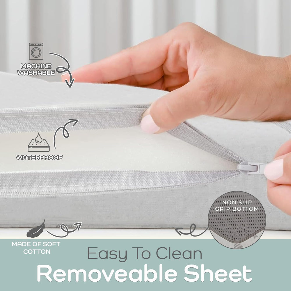 Pack and Play Mattress Topper | 38" x 26" Trifold Soft Foam Plain W...