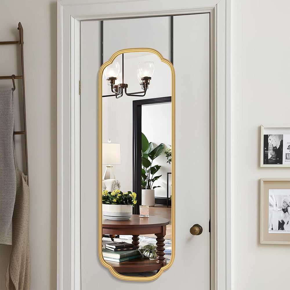 Ferytange 48"x16" Gold Door Mirror Full Length Over The Door with N...