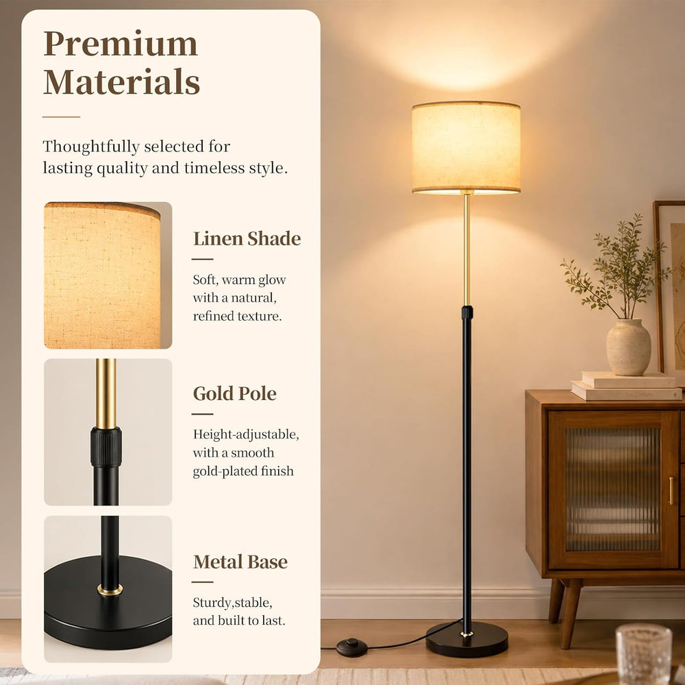 Dimmable Floor Lamp for Living Room, Standing Lamp with Remote, 55-67 in