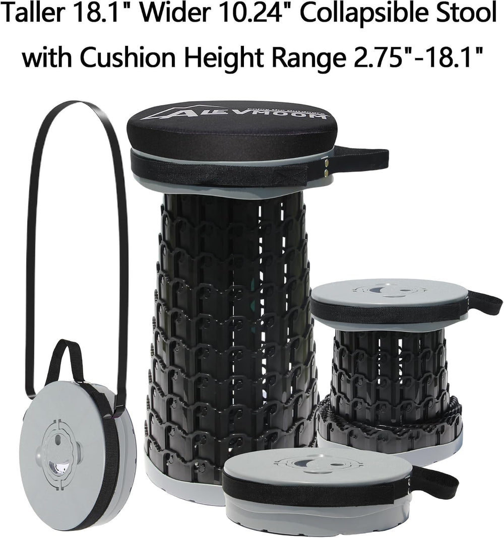 ALEVMOOM XXL 18.1" Telescoping Stool with Thick Cushion, Portable Telesc...