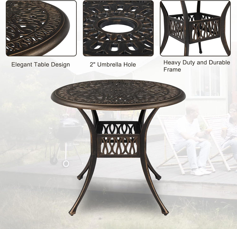 VINGLI 5 Pieces Outdoor Patio Dining Set, Cast Aluminium Patio Furniture Set ...