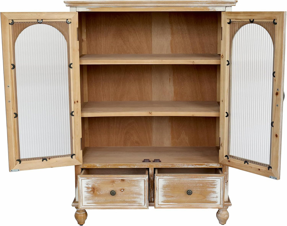 LKTART 48" Tall Solid Wood Sideboard Buffet Storage Cabinet with Drawers