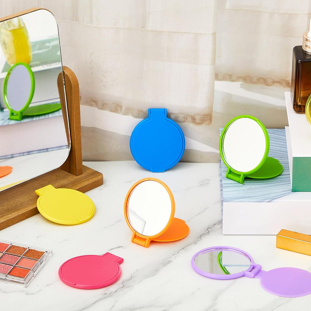 Juexica 180 Pcs Compact Mirrors Bulk, Mini Folding Stand, Vivid Colors