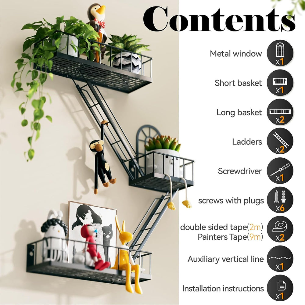 Black Fire Escape Shelf