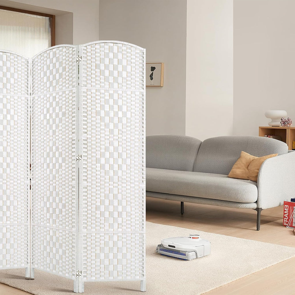 HALLYBEE Room Divider Panel,3 Panel Partition Room Dividers Screen, White