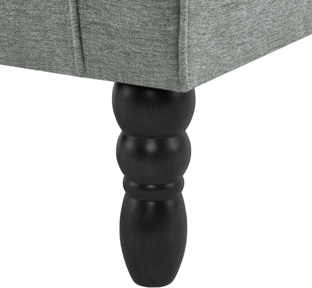High Back Accent Chairs Set of 2, Wingback Armchair in Fabric, Gray
