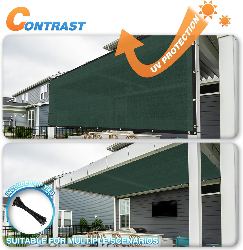 TANG Fence Privacy Screen Green 6 Feet x 30 Feet Outdoor Shade Cloth with Gro...