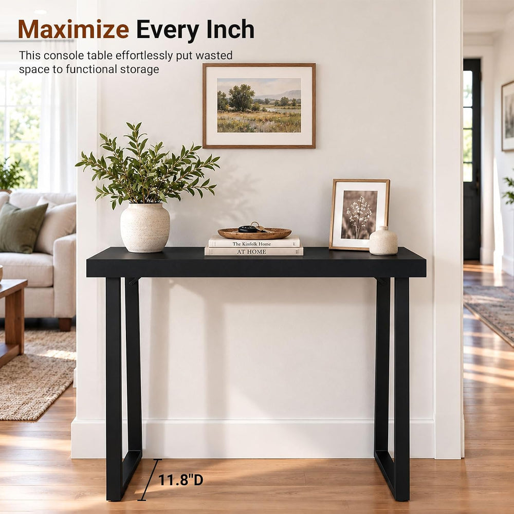 SLEEPING LAMB 36 Inch Small Entryway Table, Black Console Table for Hallway
