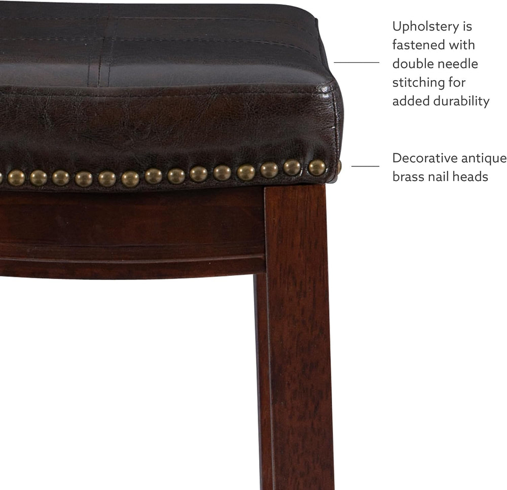 Linon Home Décor Kingston Backless Linon Claridge Stool, Counter Height, Brow...