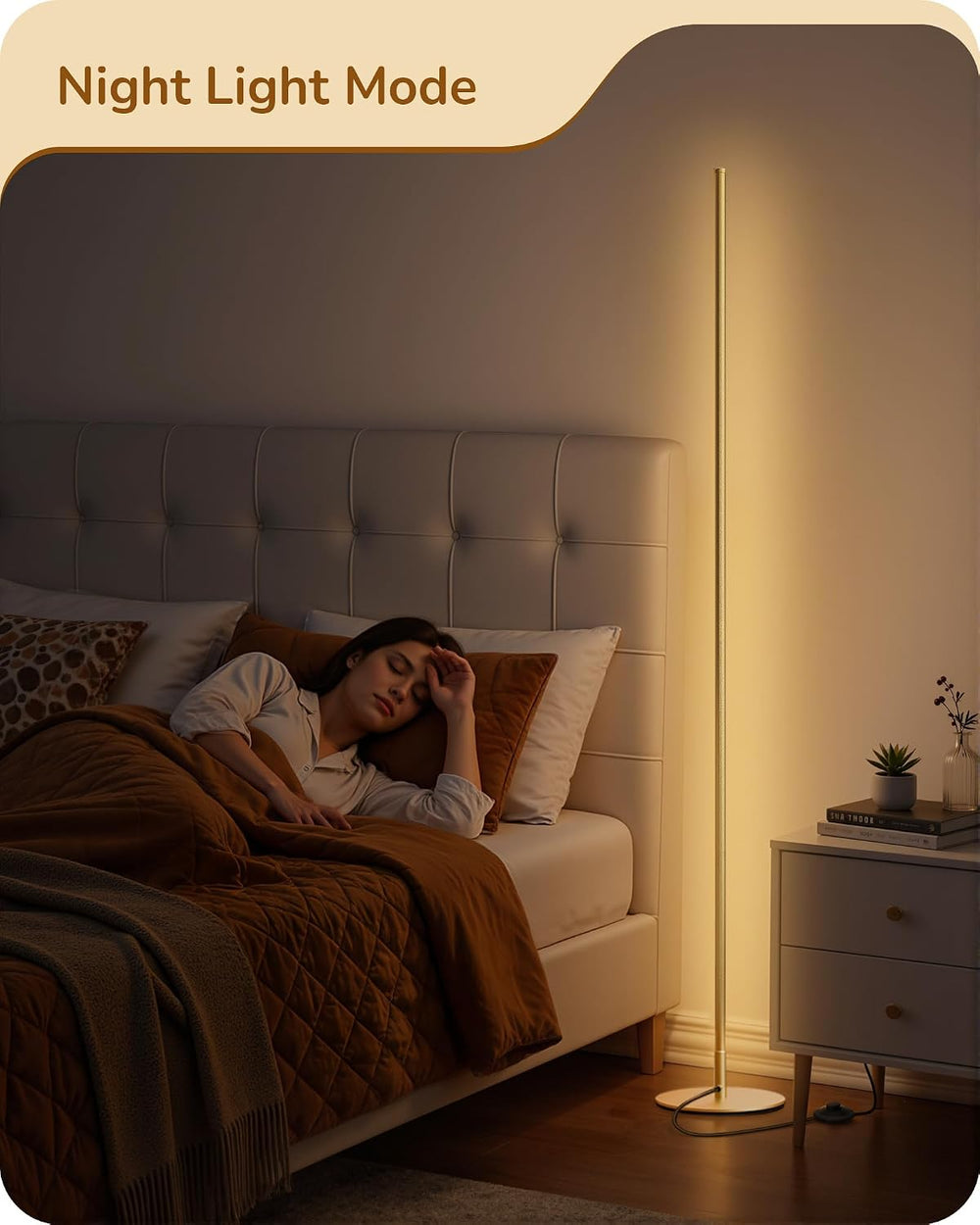 EDISHINE 57.5" Corner Lamp with Remote & Foot Switch, Dimmable &...