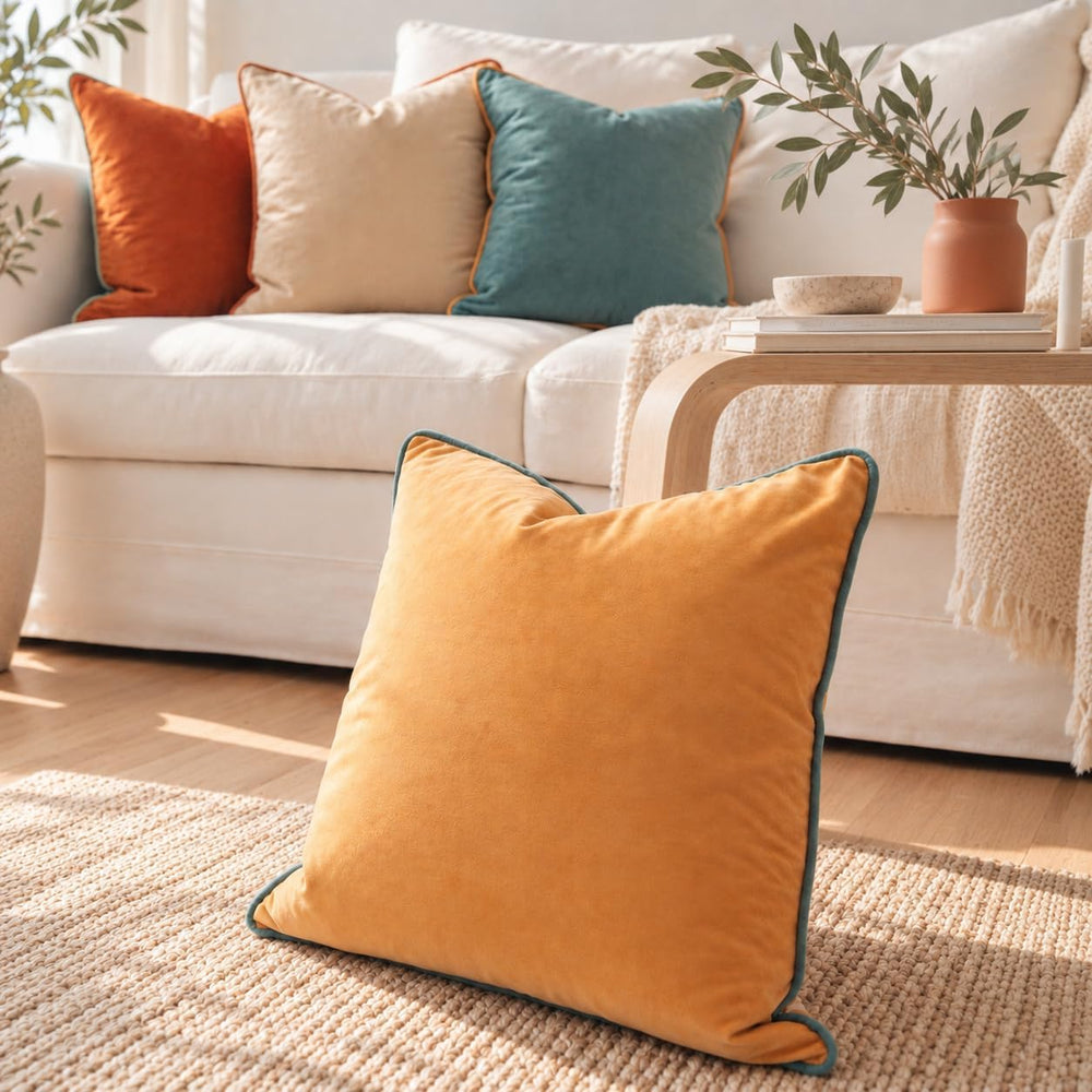 MONDAY MOOSE Decorative Throw Pillow Covers Cushion Cases, Set of 4 Soft Velv...