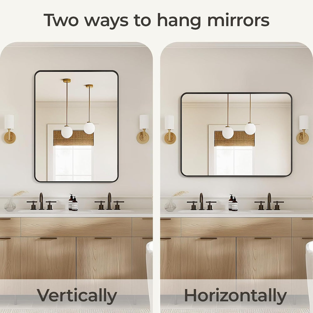 USHOWER Black Bathroom Mirrors for Over Sink 30 x 40 Inch