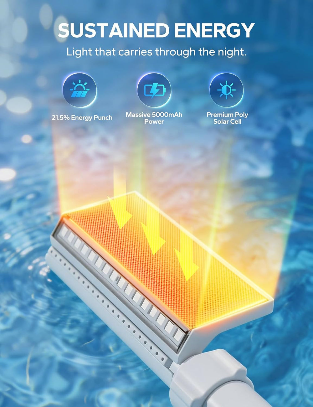 POOLHACKER Solar Pool Fountain with 10-Color LED Lights, Newly Refined Stream...