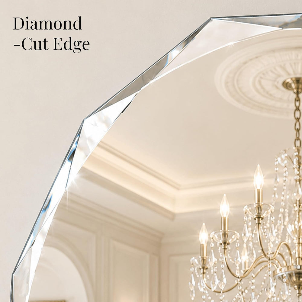 24x36 Inch Oblong Oval Frameless Beveled Edge Bathroom Mirror