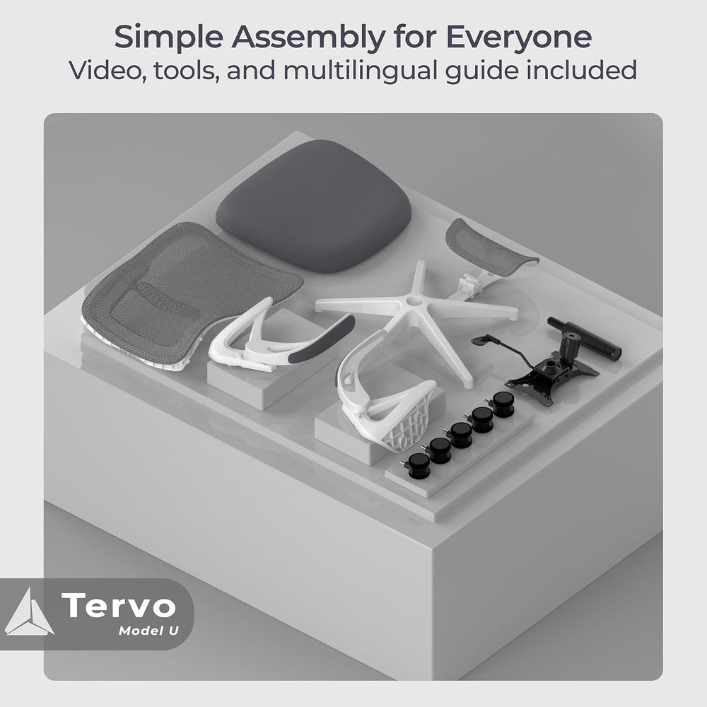 Tervo Model U - Folding Office Chair - Ergonomic Design for Small Spaces