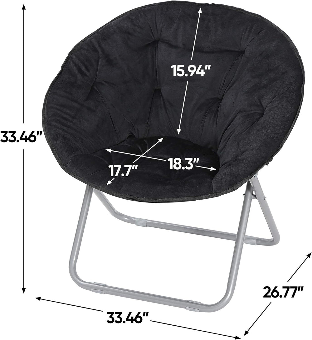 Faux-Fur Folding Chair, Moon Chair Soft Lounge Chair for Lounging, Bedroom, D...