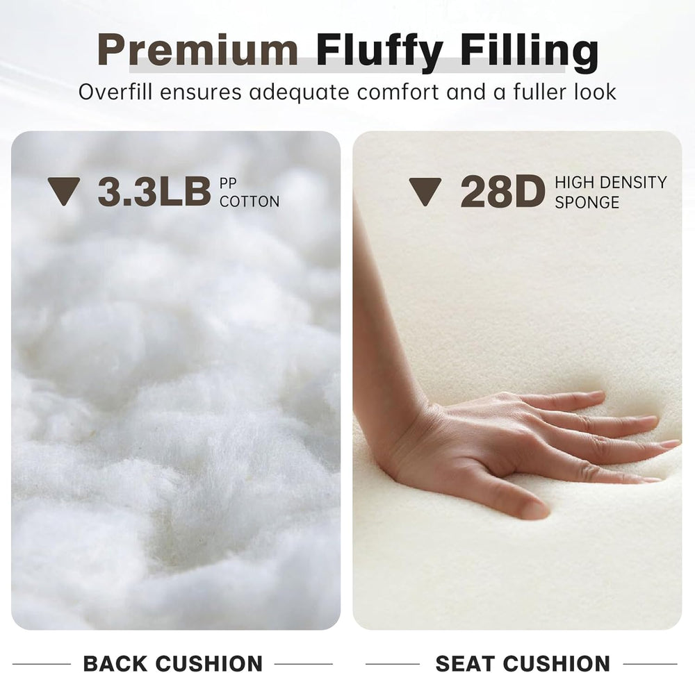 Belord Luxury 6" Thick Outdoor Cushion 2 Set - 22 x24 Inch 28D Sponge Fi...