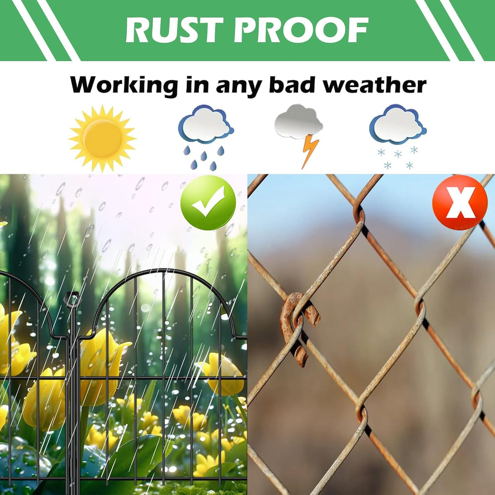 Blingluck Decorative Garden Fence, 17in(H) x 21ft(L), with Ground Stake
