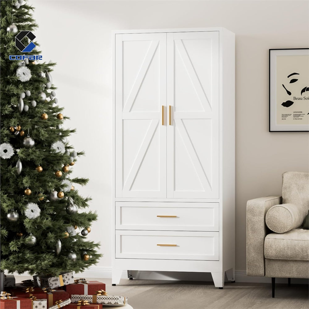 COFaR Armoire Wardrobe Closet with Drawers & Hanging Rod, 71'' Me...