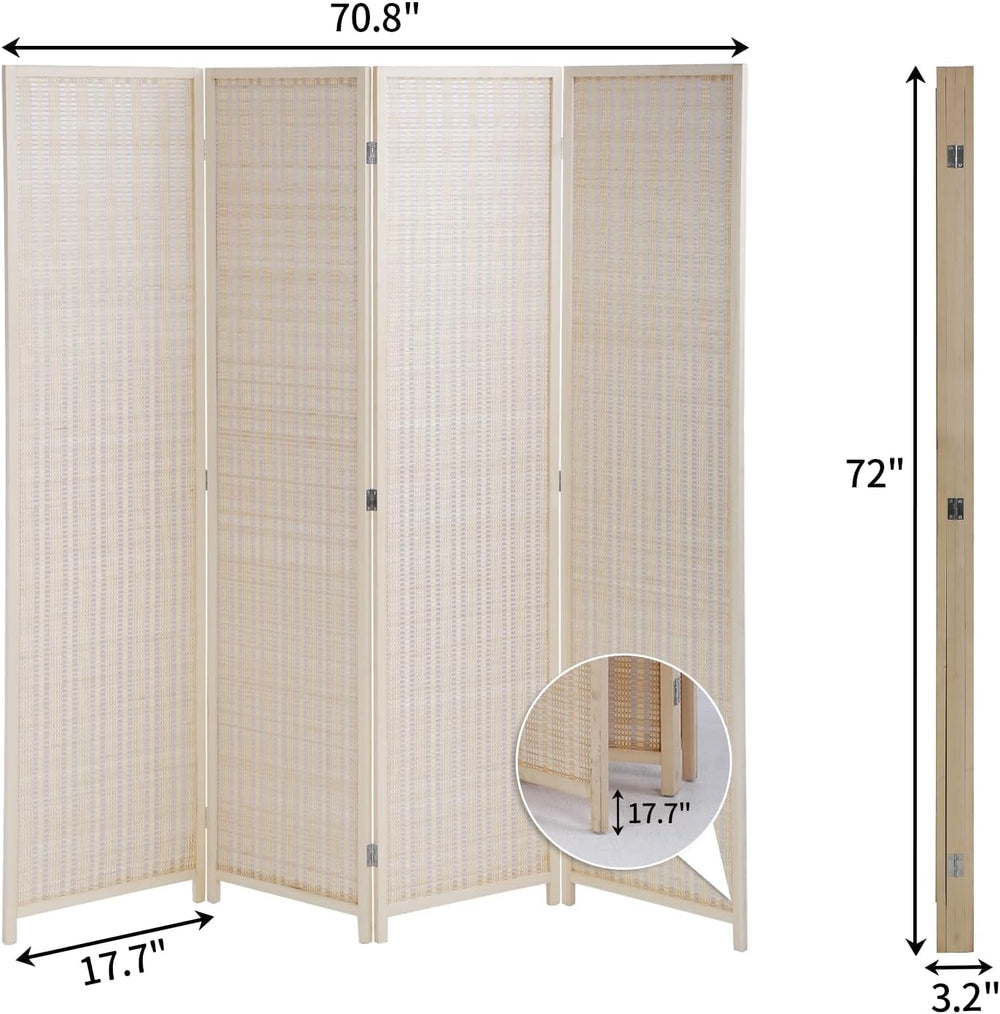 Room Divider Privacy Screen Folding 4 Panel 72 Inches High Portable Room Sepe...