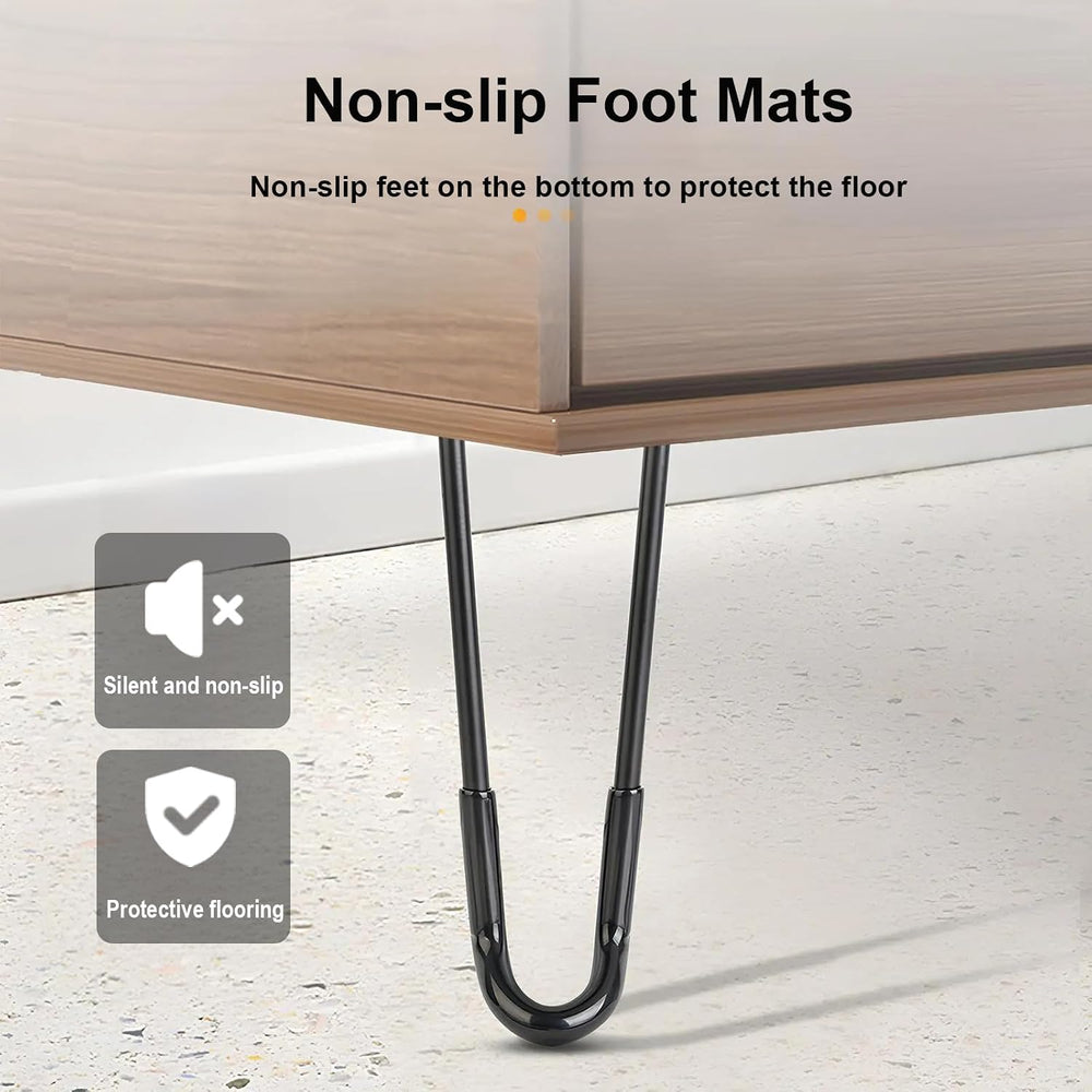 4Pcs Folding Hairpin Legs, 17 Inch Foldable Hairpin Furniture Coffee Table Le...