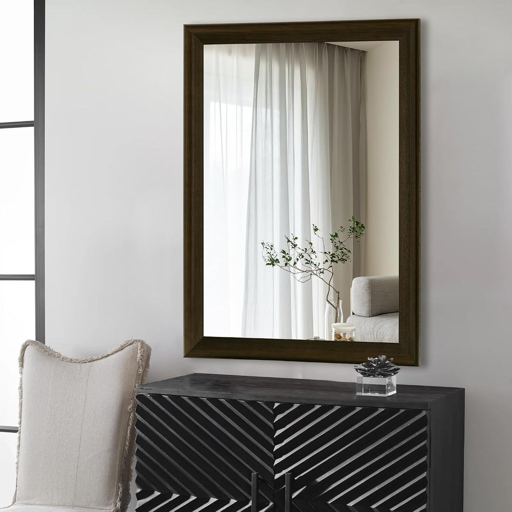 Rustic Wood Wall Mirror for Bathroom,Rectangle Large 30 x 40 inch Mirror
