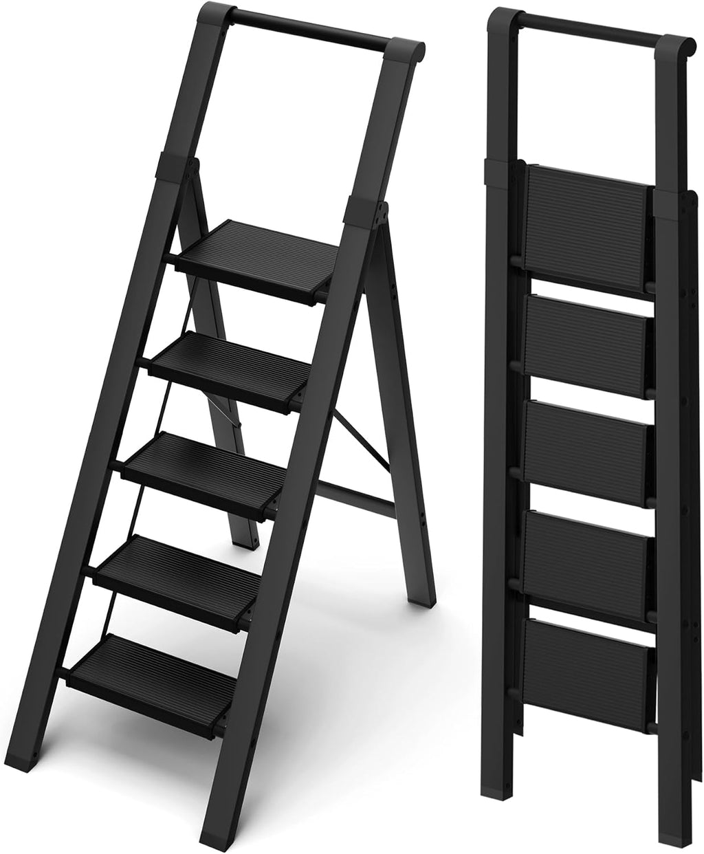 5 Step Ladder Foldable, Lightweight Aluminum Step Stool