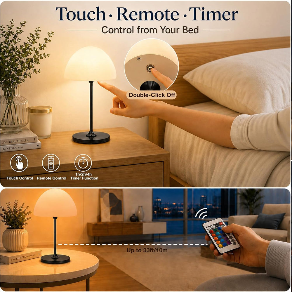 Waterproof Shower Mushroom Lamp Rechargeable Light Cordless
