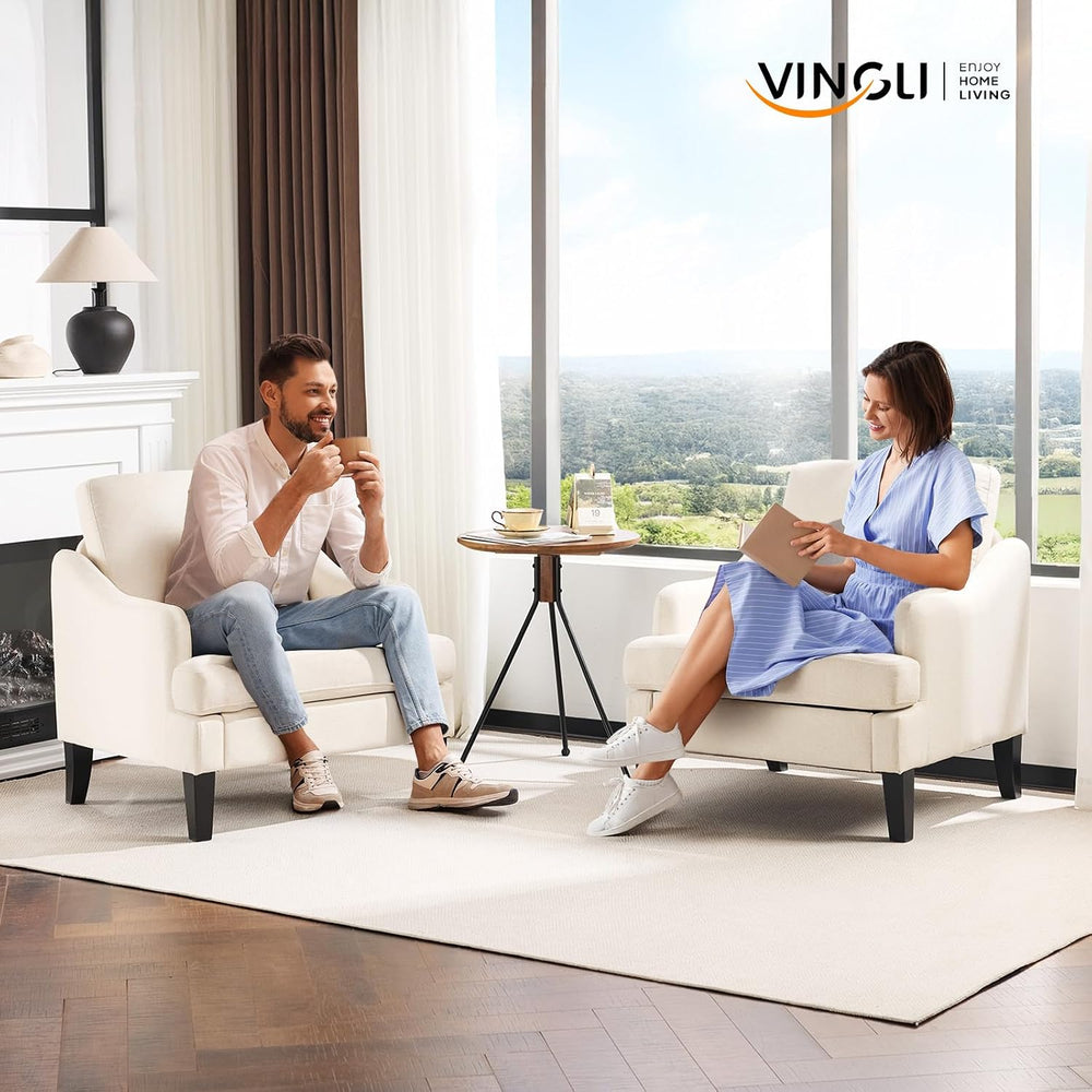 VINGLI Accent Chairs Set of 2, Modern Small Compact Upholstered Armchair