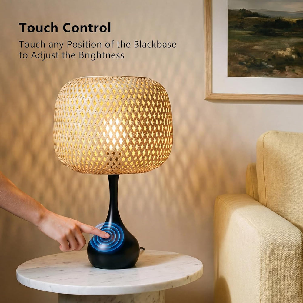 ONEWISH Touch Bedside Lamp for Bedroom, 3-Way Dimmable Table Lamps for Nights...