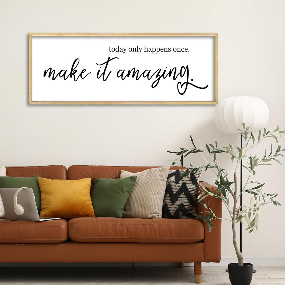Inspirational Wall Art Decor "Today Only Happens Once" Motivational...