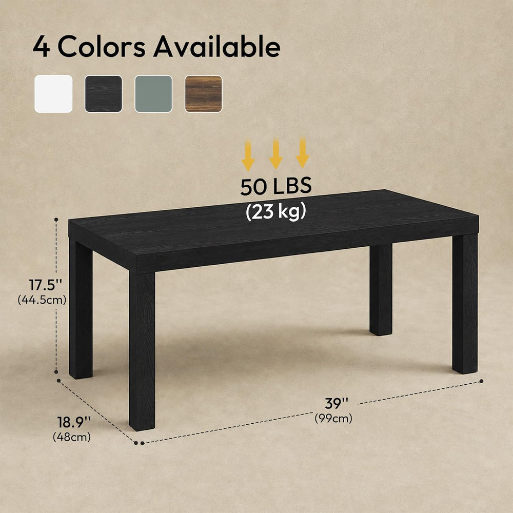 Bayan Coffee Table, Square Side Table or Small Spaces, Living Room, Black