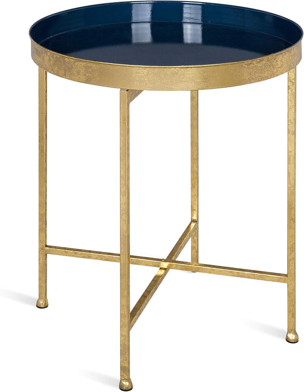 Kate and Laurel Celia Metal Foldable Round Accent Table, 18.25" x 18.25&...