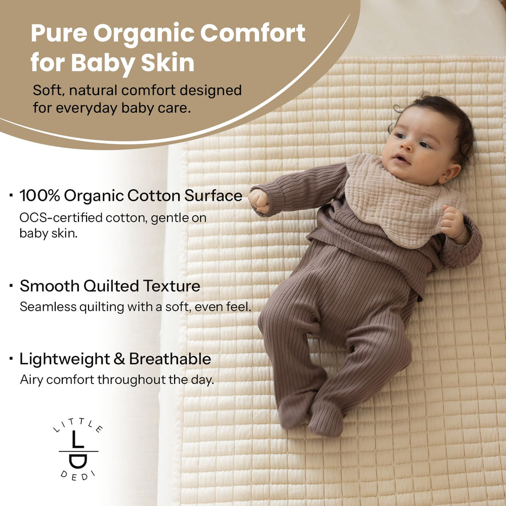 Organic Cotton Changing Mat 20x33 in, Plain Earth Ivory