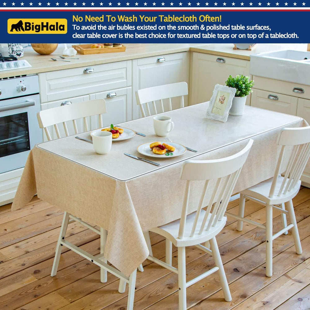 Coffee Table Protector Multi-Size Eco Thick Clear Plastic Tablecloth Cover PV...