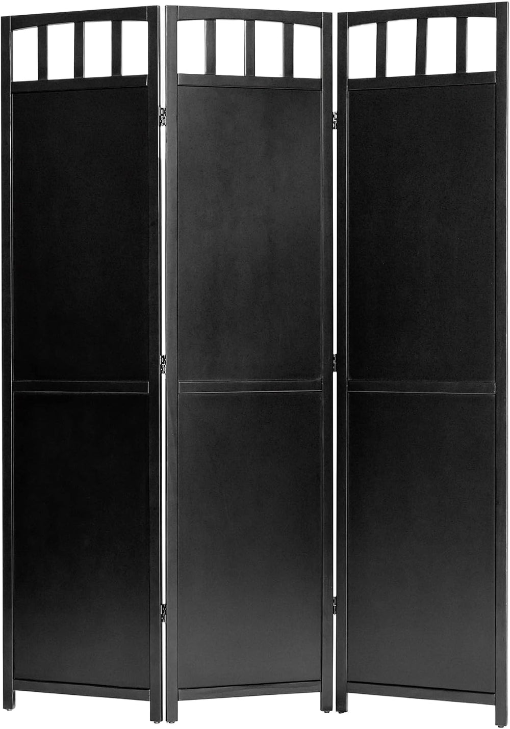 Legacy Decor 3-Panels Solid Wood Privacy Screen Room Divider, Black